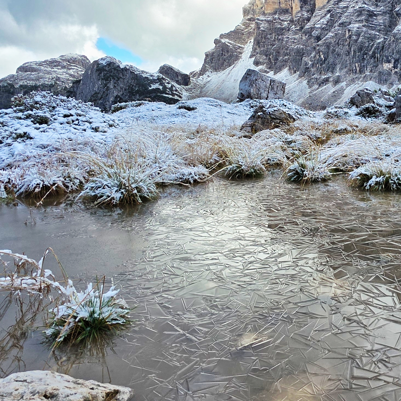 How we work Pond below Civetta after an autumnal storm
